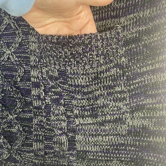 Jason Maxwell Sweater Womens 1X Purple Marled Tunic‎ Pockets Fairy Cottagecore - Picture 5 of 11